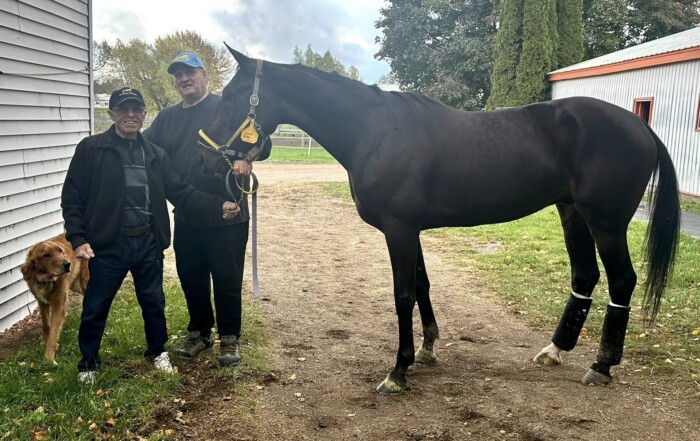Norm Dunstan (left), Joseph "Jo Jo" Tosies and Lexus Kody in Ontario in 2025.